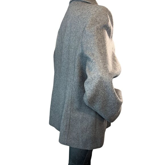 Nautica Womens Wool Blend Pea Coat Size M Gray Preppy Academia Countryside - Picture 6 of 8